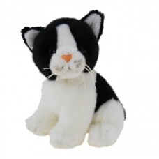 Black and White Sitting Plush Cat - Lucy 